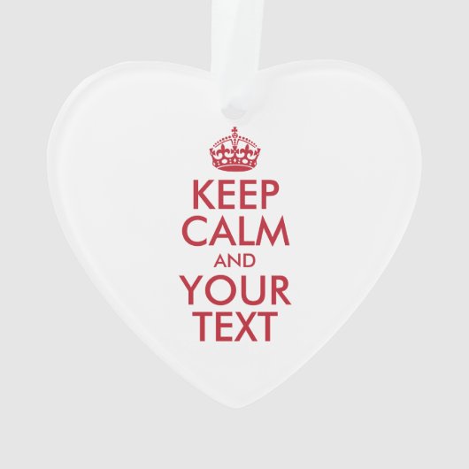Personalisiert BEHALTEN CALM und IHRER TEXT Ornament (Rückseite)