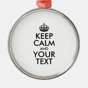 Personalisiert BEHALTEN CALM und IHRER TEXT Ornament Aus Metall