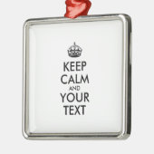 Personalisiert BEHALTEN CALM und IHRER TEXT Ornament Aus Metall (Links)