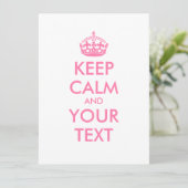 Personalisiert BEHALTEN CALM und IHRER TEXT - rosa (Stehend Vorderseite)