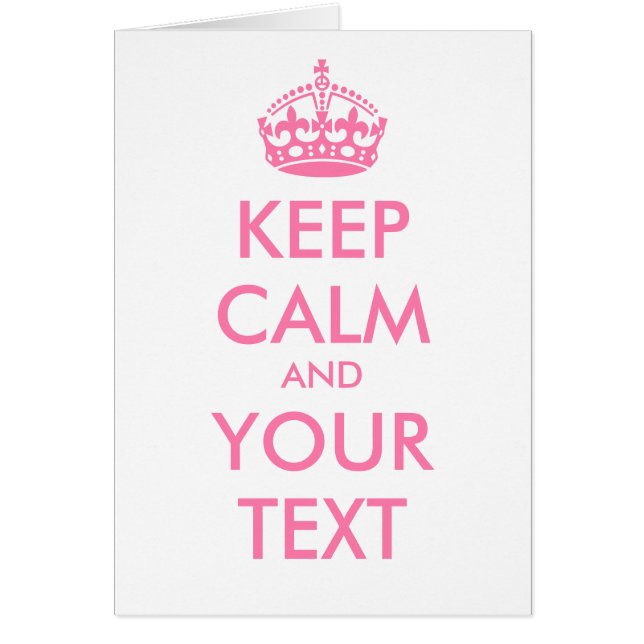 Personalisiert BEHALTEN CALM und IHRER TEXT - rosa (Vorne)