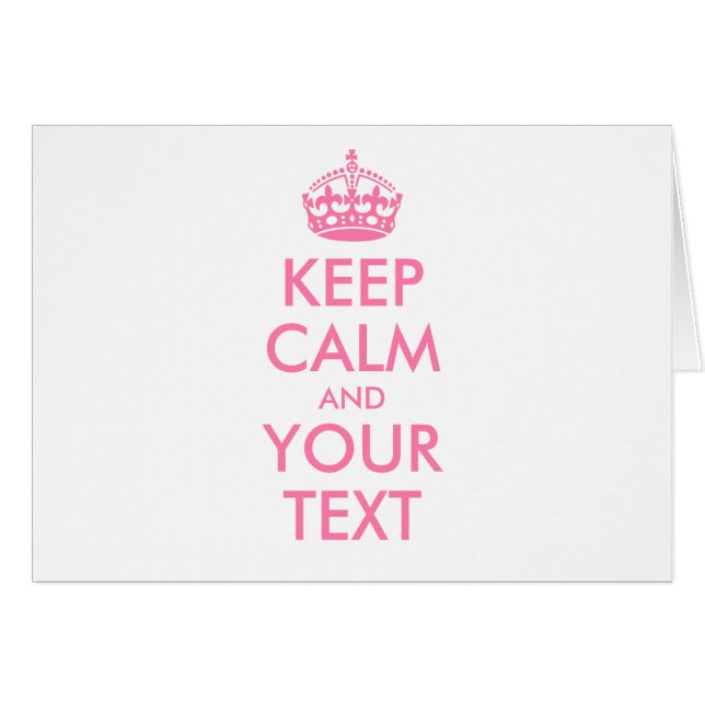 Personalisiert BEHALTEN CALM und IHRER TEXT - rosa (Vorderseite (Horizontal))