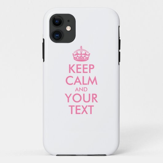Personalisiert BEHALTEN CALM und IHRER TEXT - rosa Case-Mate iPhone Hülle (Rückseite)