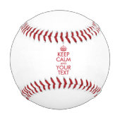Personalisiert BEHALTEN CALM und IHRER TEXT - rot Baseball (Rückseite)