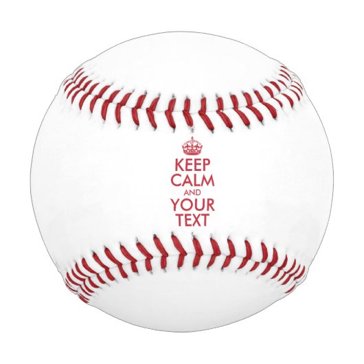 Personalisiert BEHALTEN CALM und IHRER TEXT - rot Baseball (Vorderseite)