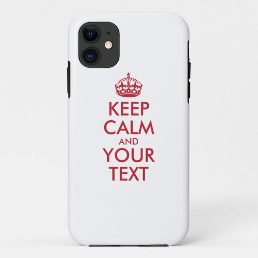 Personalisiert BEHALTEN CALM und IHRER TEXT - rote Case-Mate iPhone Hülle (Rückseite)