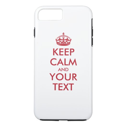 Personalisiert BEHALTEN CALM und IHRER TEXT - rote Case-Mate iPhone Hülle (Rückseite)