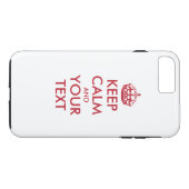 Personalisiert BEHALTEN CALM und IHRER TEXT - rote Case-Mate iPhone Hülle (Rückseite (Horizontal))