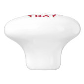 Personalisiert BEHALTEN CALM und IHRER TEXT - rote Keramikknauf (Seitenansicht)