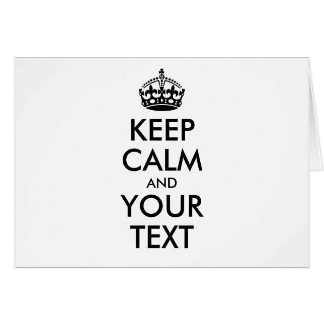 Personalisiert BEHALTEN CALM und IHRER TEXT - schw (Vorderseite (Horizontal))