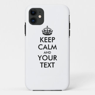 Personalisiert BEHALTEN CALM und IHRER TEXT - schw iPhone 11 Hülle
