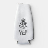 Personalisiert BEHALTEN CALM und IHRER TEXT - schw Flaschenkühler (Vorderseite)