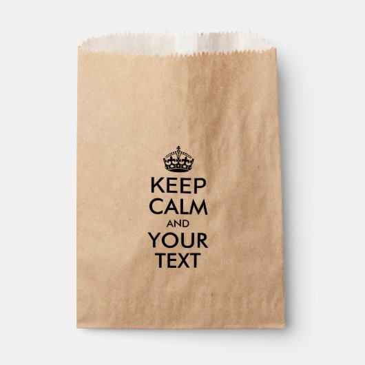 Personalisiert BEHALTEN CALM und IHRER TEXT - schw Geschenktütchen (Vorderseite)