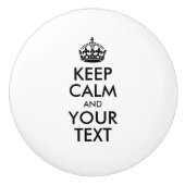 Personalisiert BEHALTEN CALM und IHRER TEXT - schw Keramikknauf (Vorderseite)