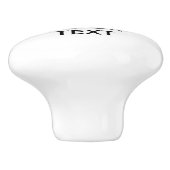 Personalisiert BEHALTEN CALM und IHRER TEXT - schw Keramikknauf (Seitenansicht)