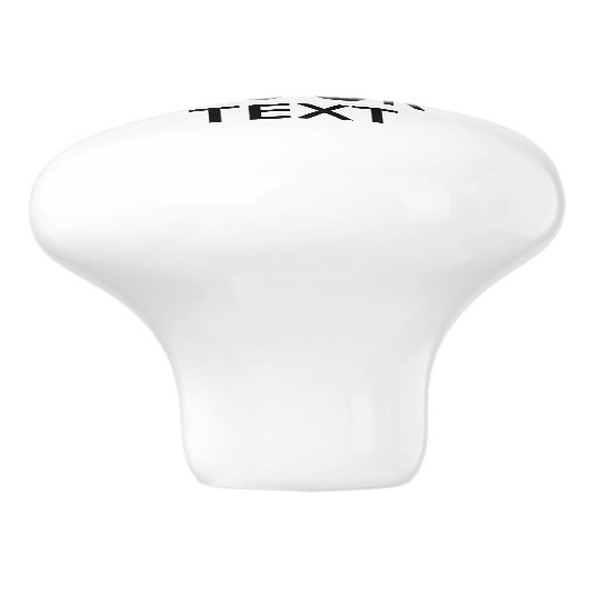 Personalisiert BEHALTEN CALM und IHRER TEXT - schw Keramikknauf (Seitenansicht)