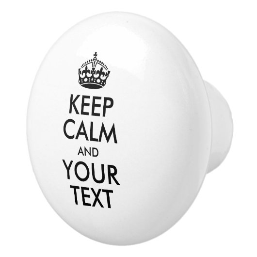 Personalisiert BEHALTEN CALM und IHRER TEXT - schw Keramikknauf (Rechts)