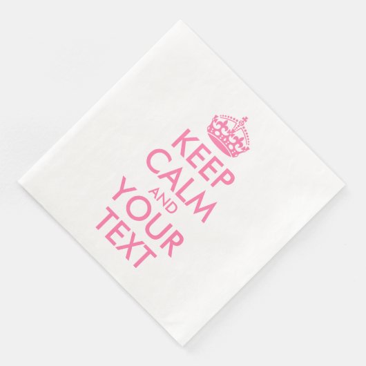 Personalisiert BEHALTEN CALM und IHRER TEXT Serviette (Ecke)