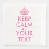 Personalisiert BEHALTEN CALM und IHRER TEXT Serviette (Vorderseite)