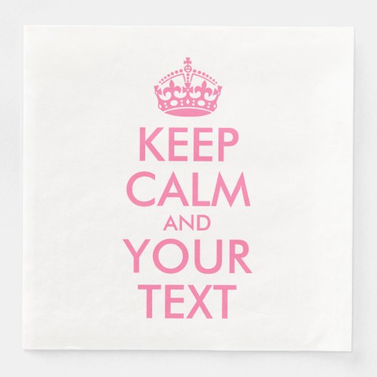 Personalisiert BEHALTEN CALM und IHRER TEXT Serviette (Vorderseite)