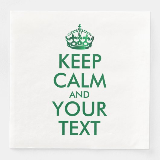 Personalisiert BEHALTEN CALM und IHRER TEXT Serviette (Vorderseite)