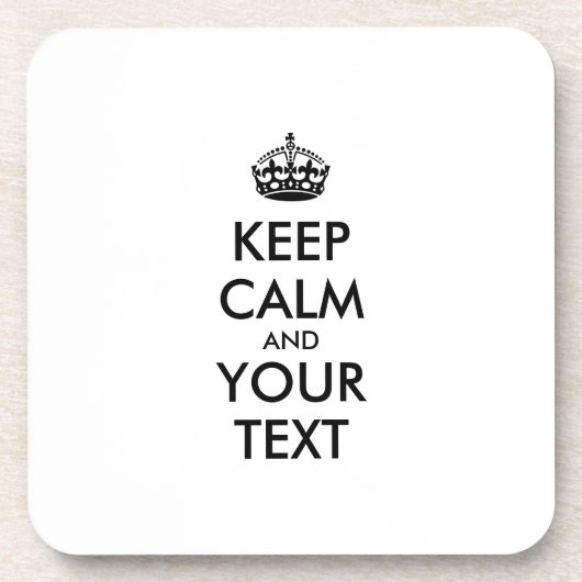 Personalisiert BEHALTEN CALM und IHRER TEXT Untersetzer (Vorderseite)