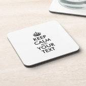 Personalisiert BEHALTEN CALM und IHRER TEXT Untersetzer (Linke Seite)