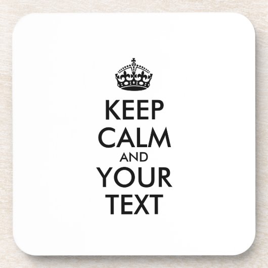 Personalisiert BEHALTEN CALM und IHRER TEXT Untersetzer (Vorderseite)