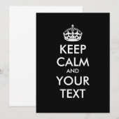Personalisiert BEHALTEN CALM und IHRER TEXT - weiß (Vorne/Hinten)