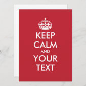 Personalisiert BEHALTEN CALM und IHRER TEXT - weiß (Vorne/Hinten)