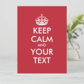 Personalisiert BEHALTEN CALM und IHRER TEXT - weiß (Stehend Vorderseite)