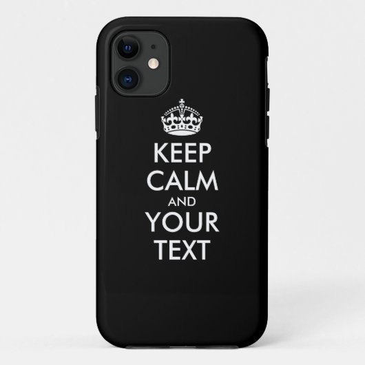 Personalisiert BEHALTEN CALM und IHRER TEXT - weiß Case-Mate iPhone Hülle (Rückseite)