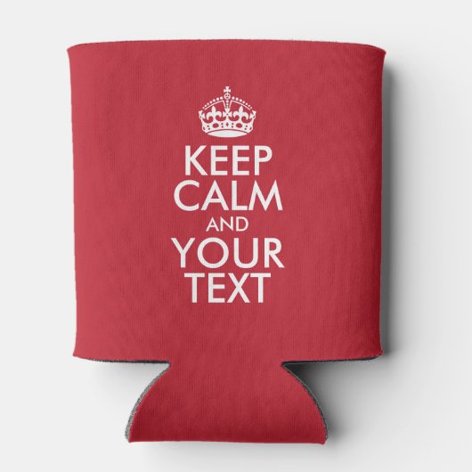 Personalisiert BEHALTEN CALM und IHRER TEXT - weiß Dosenkühler (Rückseite)