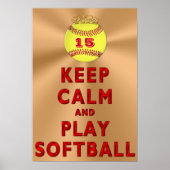 Personalisiert BEHALTEN CALM- UND PLAYSOFTBALLPLAT Poster (Vorne)
