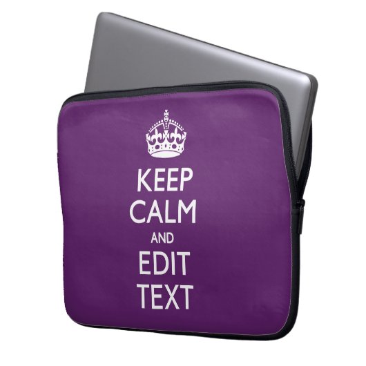 Personalisiert BEHALTEN CALM UND Text bearbeiten a Laptopschutzhülle (Vorderseite Links)