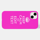 Personalisiert BEHALTEN CALM und Text lebhaft rosa Case-Mate iPhone Hülle (Rückseite (Horizontal))