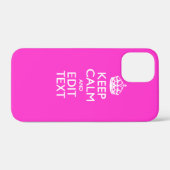 Personalisiert BEHALTEN CALM und Text lebhaft rosa Case-Mate iPhone Hülle (Rückseite (Horizontal))
