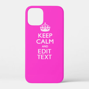 Personalisiert BEHALTEN CALM und Text lebhaft rosa iPhone 12 Mini Hülle