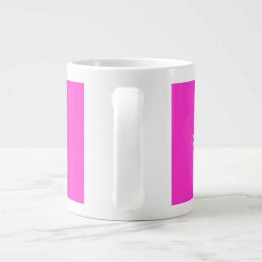 Personalisiert BEHALTEN CALM und Text lebhaft rosa Jumbo-Tasse (Rückseite)