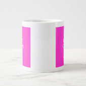 Personalisiert BEHALTEN CALM und Text lebhaft rosa Jumbo-Tasse (Vorderseite)