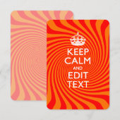 Personalisiert BEHALTEN CALM und Text Orange Swirl (Vorne/Hinten)