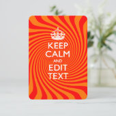 Personalisiert BEHALTEN CALM und Text Orange Swirl (Stehend Vorderseite)