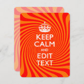 Personalisiert BEHALTEN CALM und Text Orange Swirl (Vorne/Hinten)