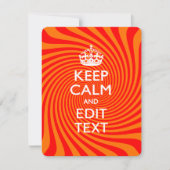 Personalisiert BEHALTEN CALM und Text Orange Swirl (Vorderseite)