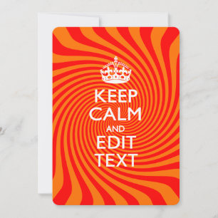 Personalisiert BEHALTEN CALM und Text Orange Swirl