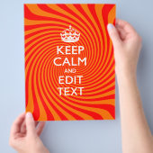 Personalisiert BEHALTEN CALM und Text Orange Swirl Flyer (Hand)