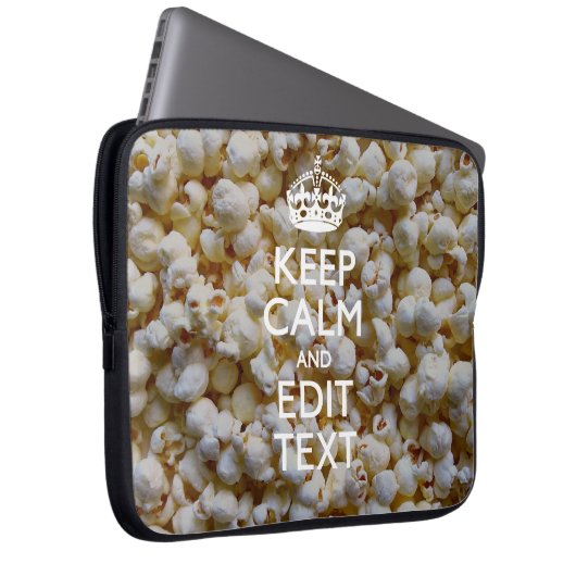 Personalisiert BEHALTEN CALM und Text-Popcorn Laptopschutzhülle (Vorne Rechts)