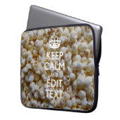 Personalisiert BEHALTEN CALM und Text-Popcorn Laptopschutzhülle (Vorderseite Links)