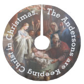 Personalisiert Behalten Christus im Weihnachtsbaum Polyester Weihnachtsbaumdecke (Vorderseite)