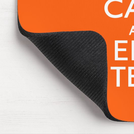Personalisiert BEHALTEN KALM der orangefarbenen Te Mousepad (Ecke)
